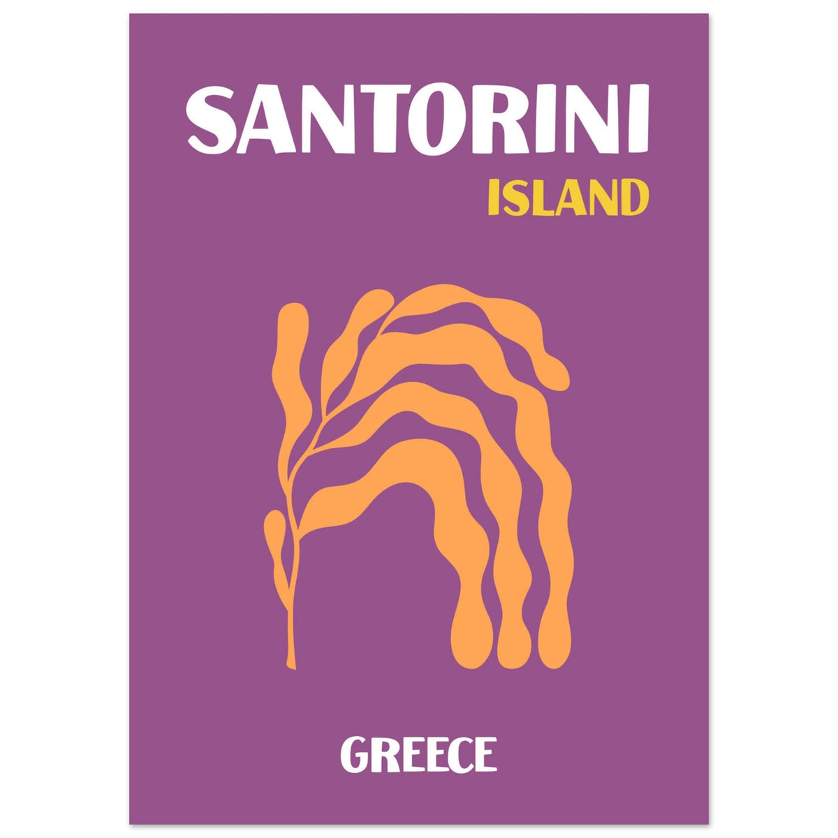 Artfulprints Poster Griekenland - Santorini  - 50x70 cm - Paars