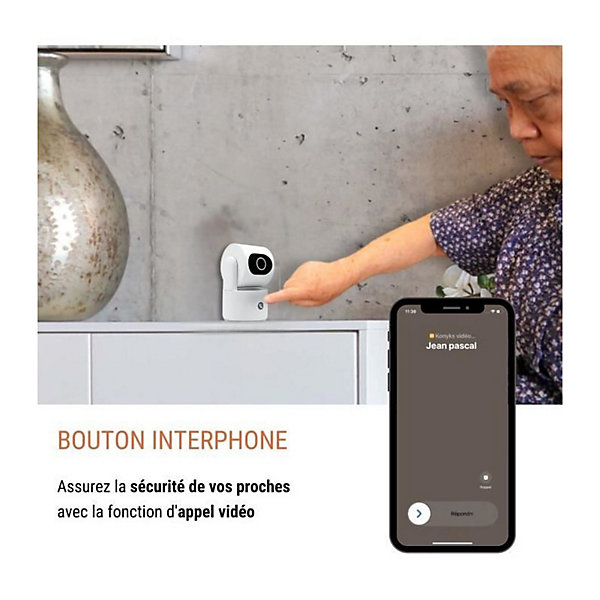 Caméra de surveillance - KONYKS - CAMINI CARE 2 - Intérieur - Wifi avec sirene et bouton d'appel vidéo