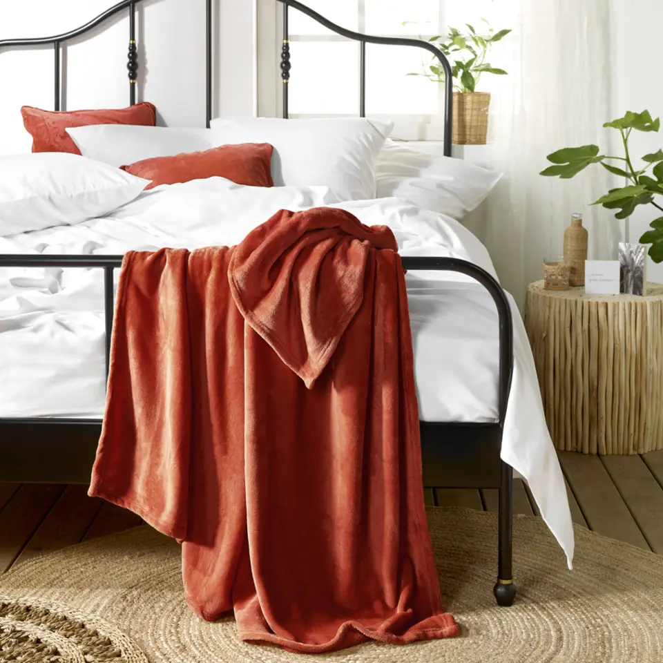 De Witte Lietaer Fleece deken Snuggly Caramel - 150 x 200 cm - Bruin