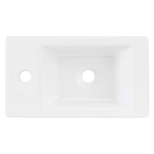 Lavabo en ceramique blanc vasque a poser moderne rectangulaire 460x260x110 mm