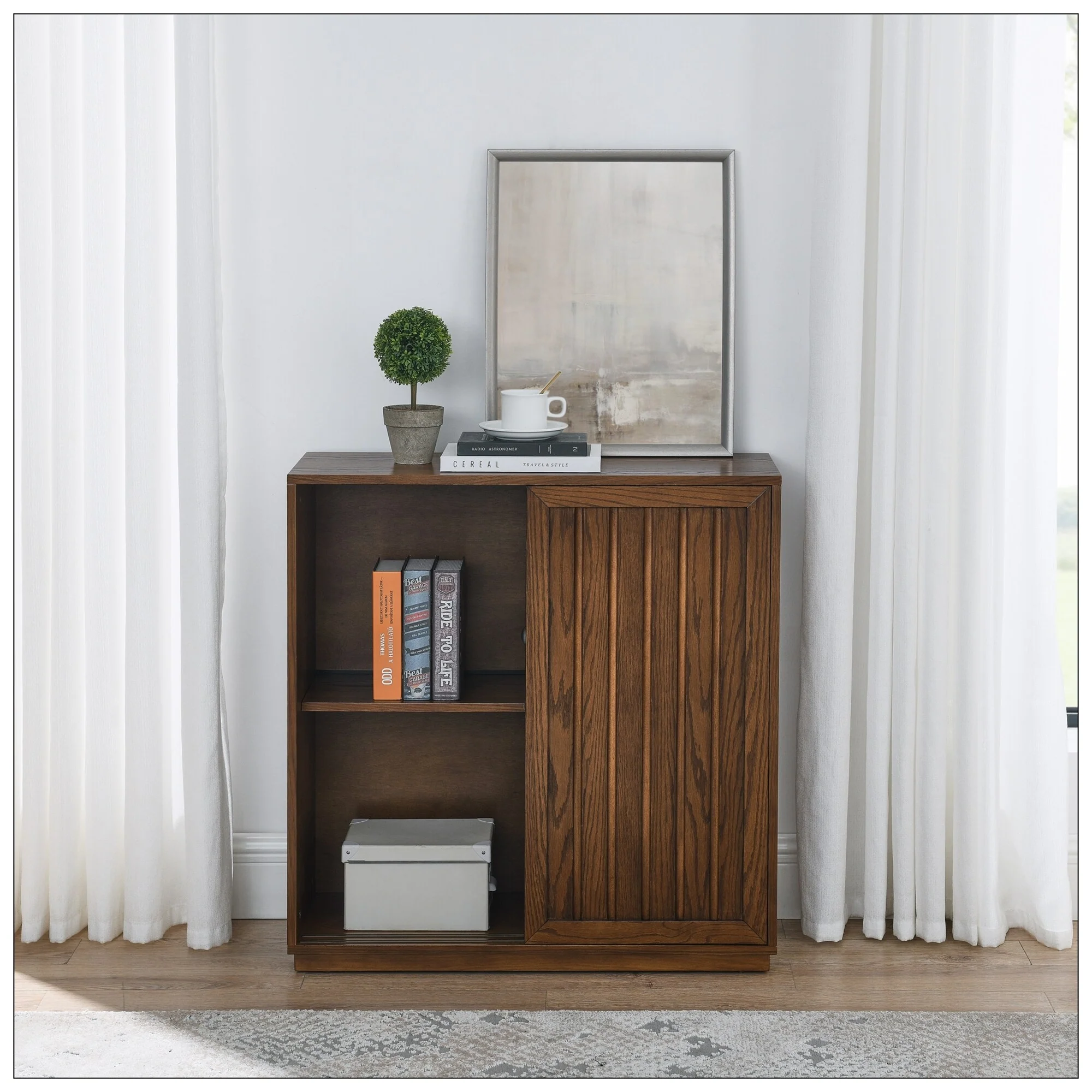 Mid Century Sideboard with 2 Sliding Door
