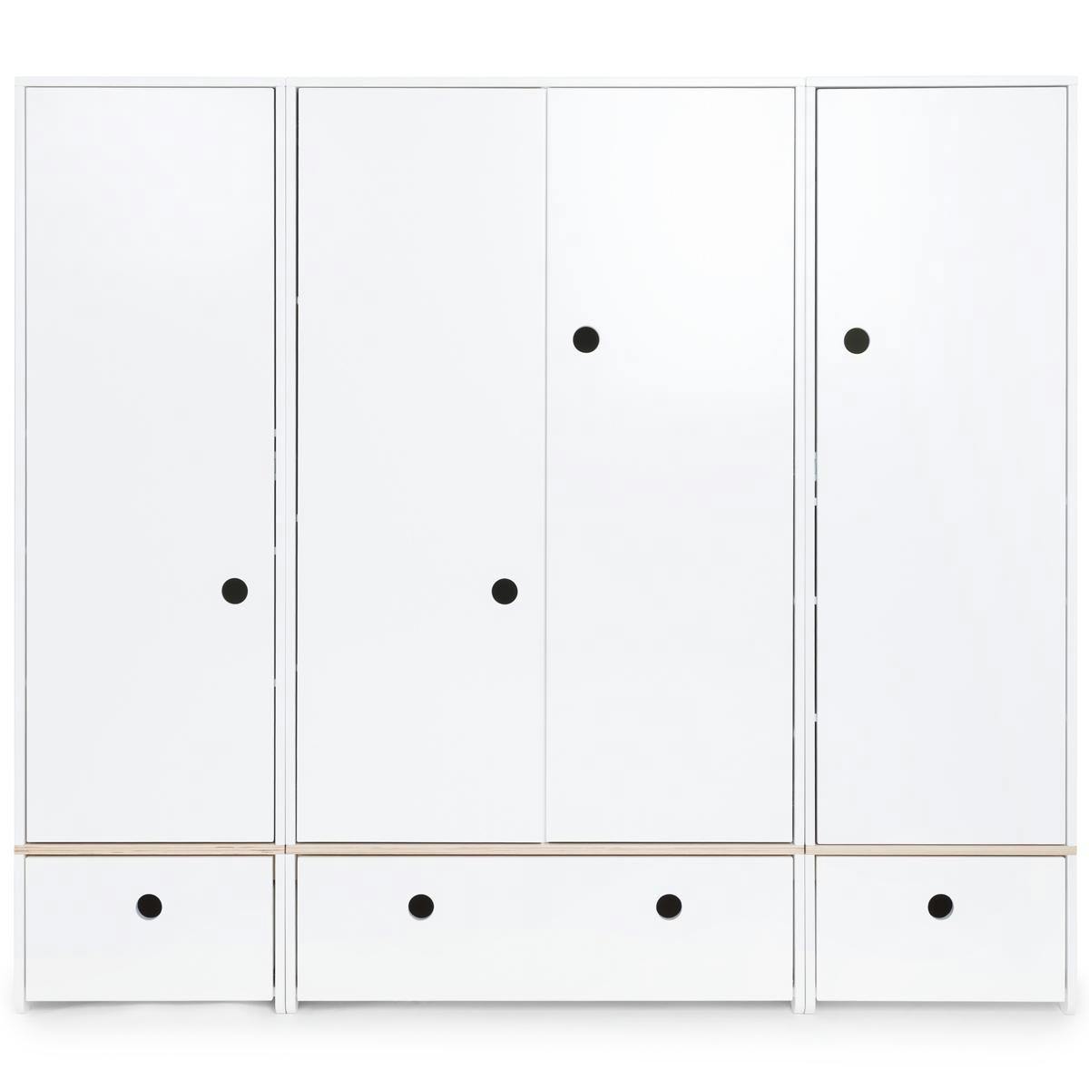 COLORFLEX - Armoire 4 portes blanc