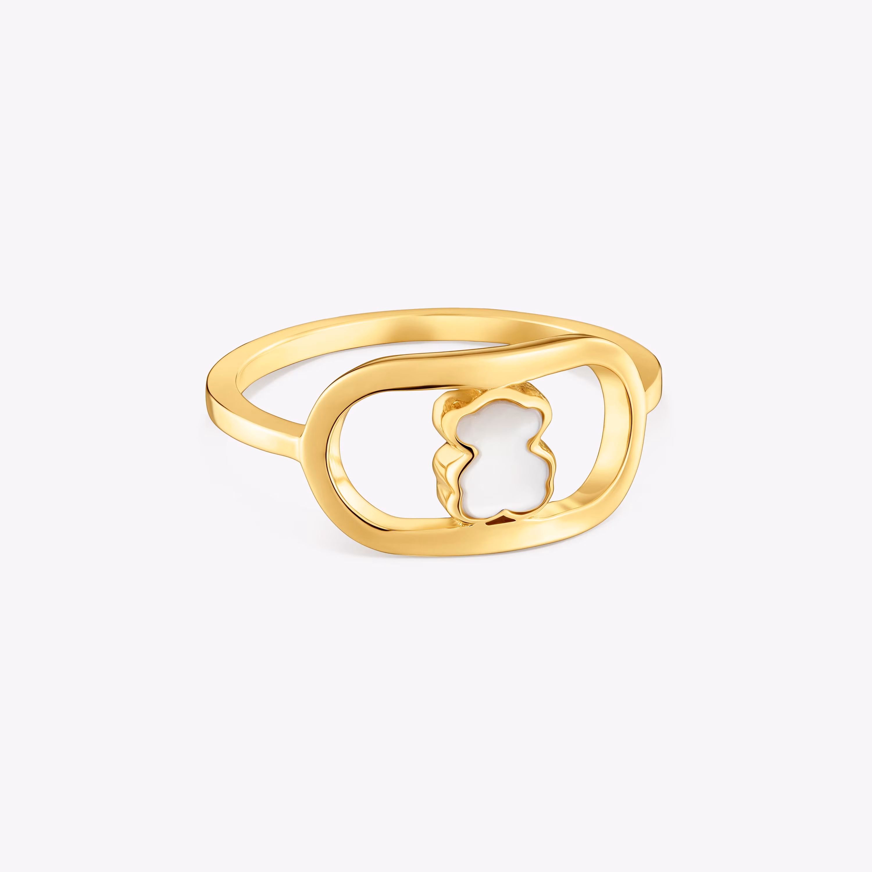 Anillo con baño de oro 18 kt sobre plata y nácar Camille