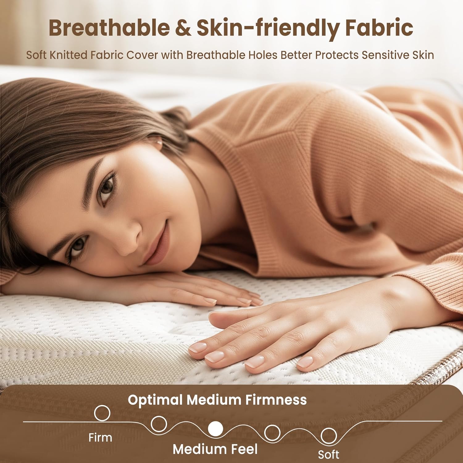 Queen Mattress, 10 Inch Hybrid Mattress in a Box for Pressure Relief & Motion Isolation, Queen Size Mattress Memory Foam & Individual Pocket Springs, Medium Firm