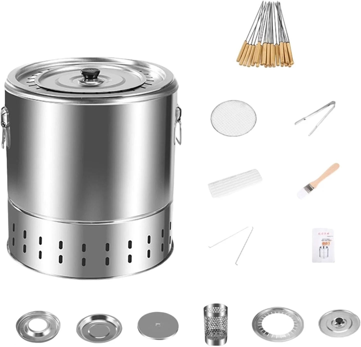 Large Hanging Charcoal BBQ Bucket, Outdoor Barbecue Grill & Cooking Tool for Outdoor Grilling