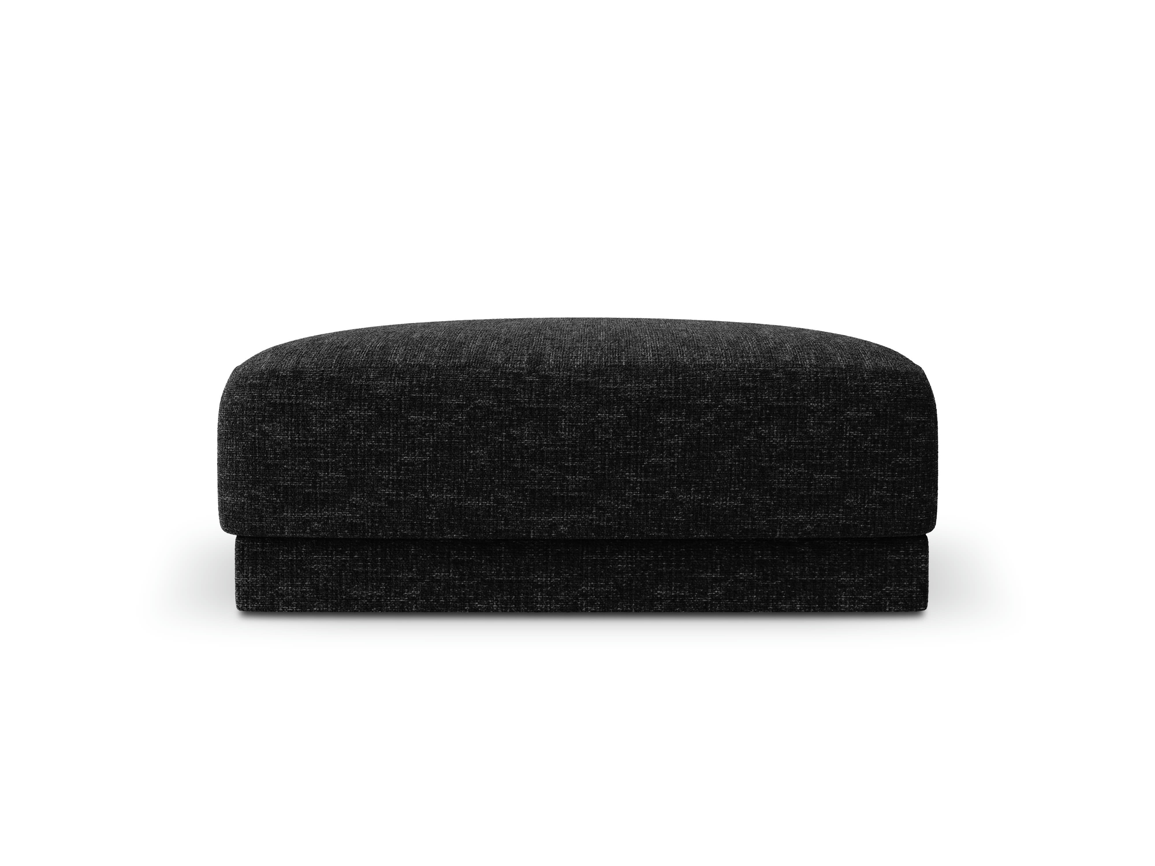 MILEY - Pouf 1 place en tissu chenille noir