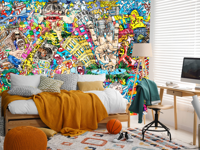 Fototapeta Kolorowe graffiti wzory 100x70cm