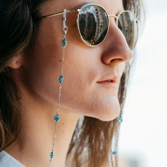 The Colourful Aura 70 cm Turkish Evil Eye Protection Summer Reading Eyeglass Detachable Lanyard
