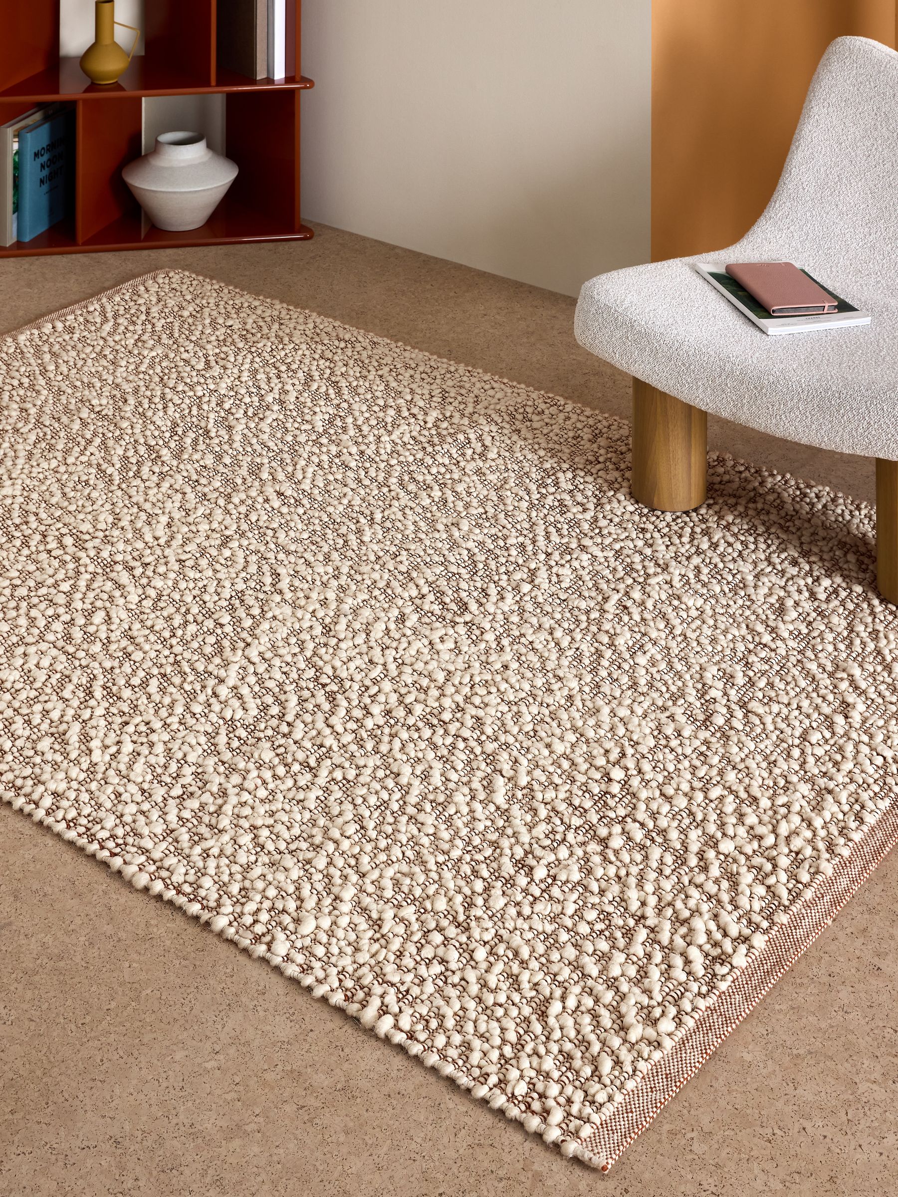 Claude Boucle Wool Rug in Rust