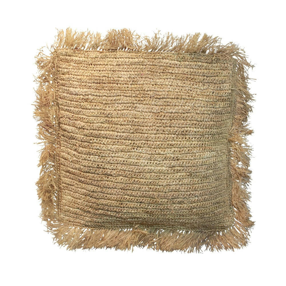 RAFFIA - Coussin en raphia naturel 60x60