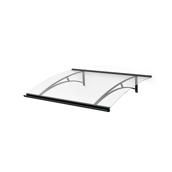 ARCTOM Auvent Gomo 120x84,5, couleur anthracite RAL7016, plaque incolore PMMA