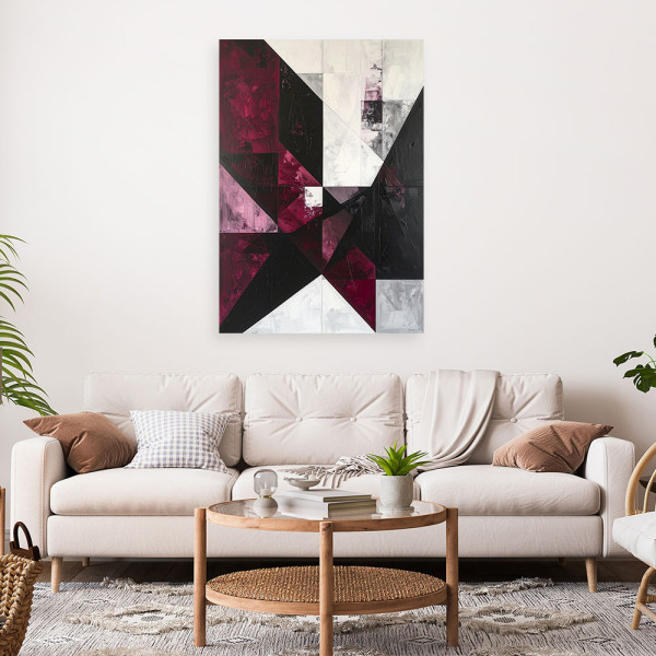Obraz do salonu biura kuchni, Abstrakcja w odcieniach burgundu 20x30