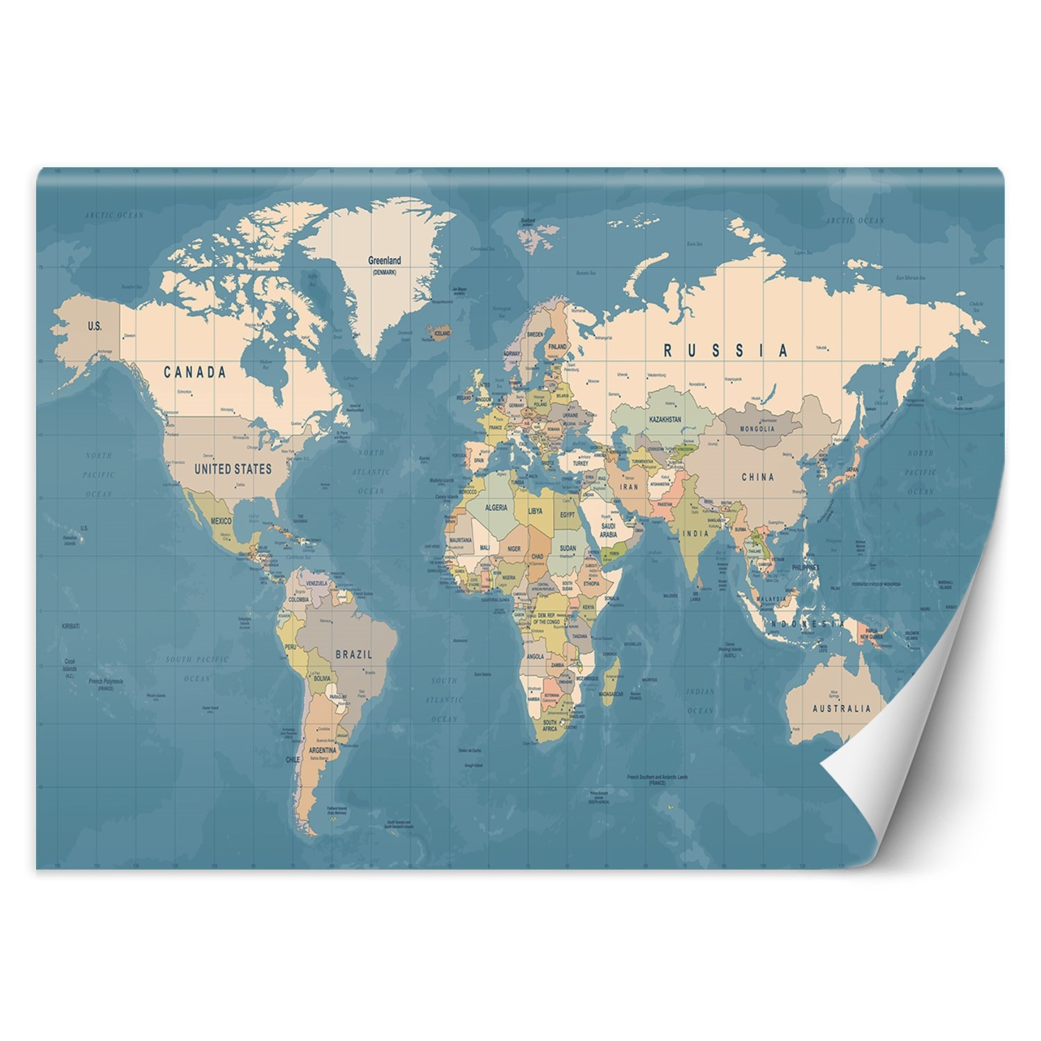 Feeby Fototapeta, Mapa polityczna świata 150x105