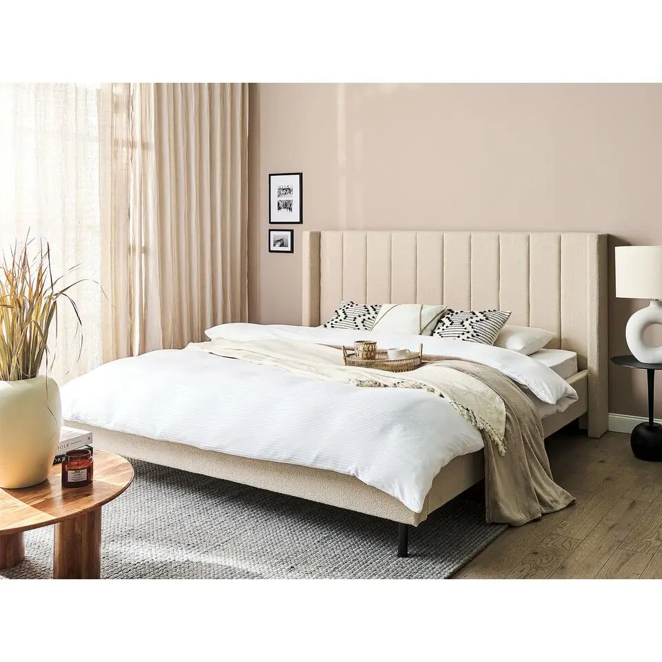VILETTE - Tweepersoonsbed - Beige - 180 x 200 cm - Boucl&eacute;