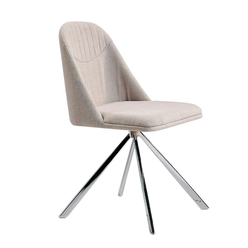- Chaise pivotante en tissu gris et acier