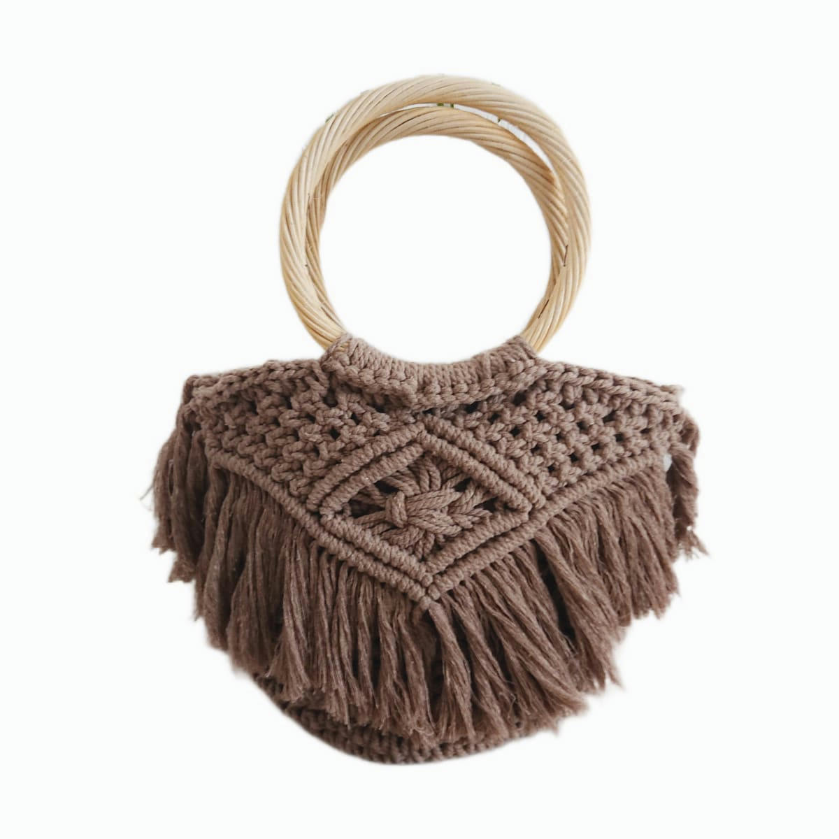 LUNA - Sac cabas en crochet, Marron