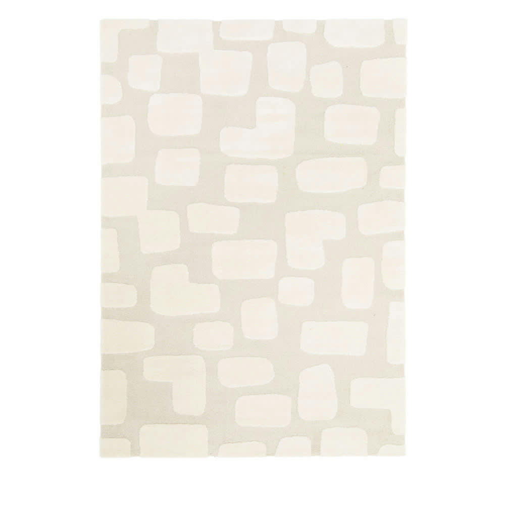 ELIM I - Tapis contemporain à motif géométrique ecru 120x170 cm