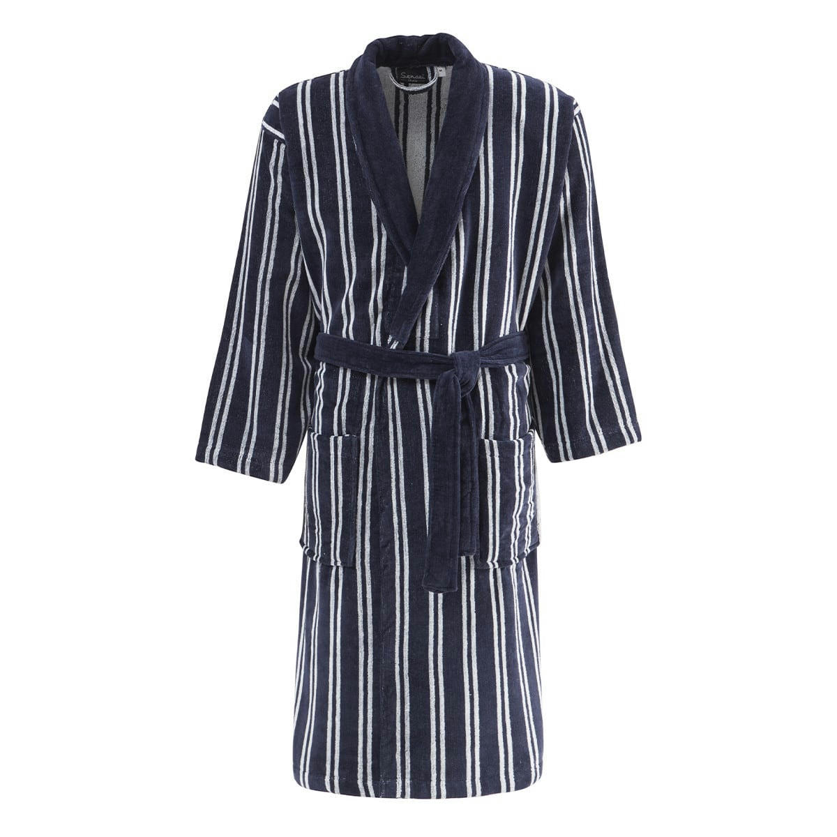 LINQUIST - Peignoir col châle velours  indigo XXL