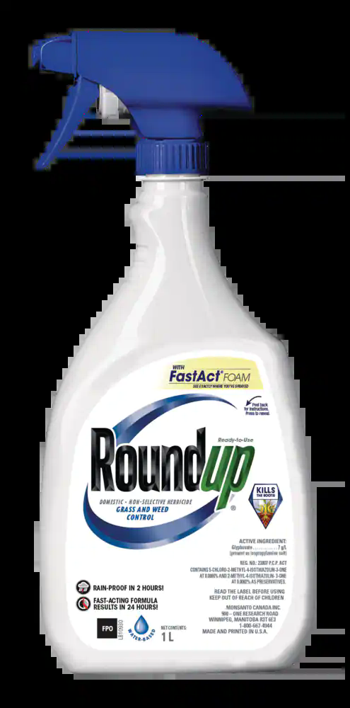 RoundUp Ready-to-Use Herbicide Grass & Weed Control/Killer with Fast Fact Foam, 1-L