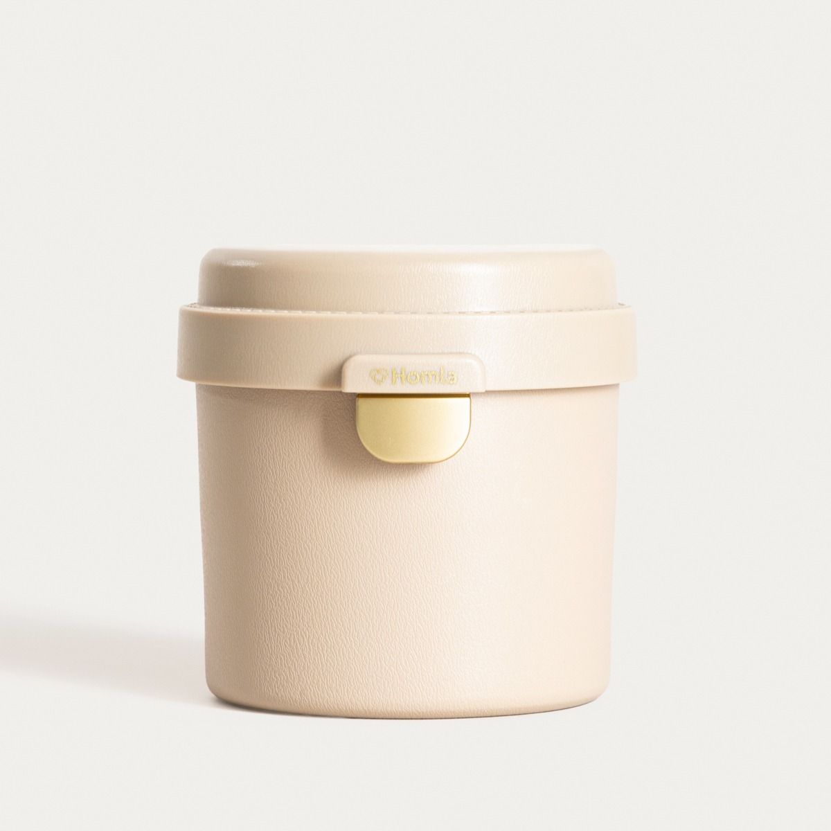 Lunchbox TORRONE okrągły beżowy 13x11,5 cm