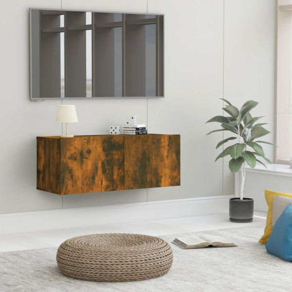 Szafka Pod Telewizor Stolik Półka Szafka RTV Brązowa 80x30x30 cm
