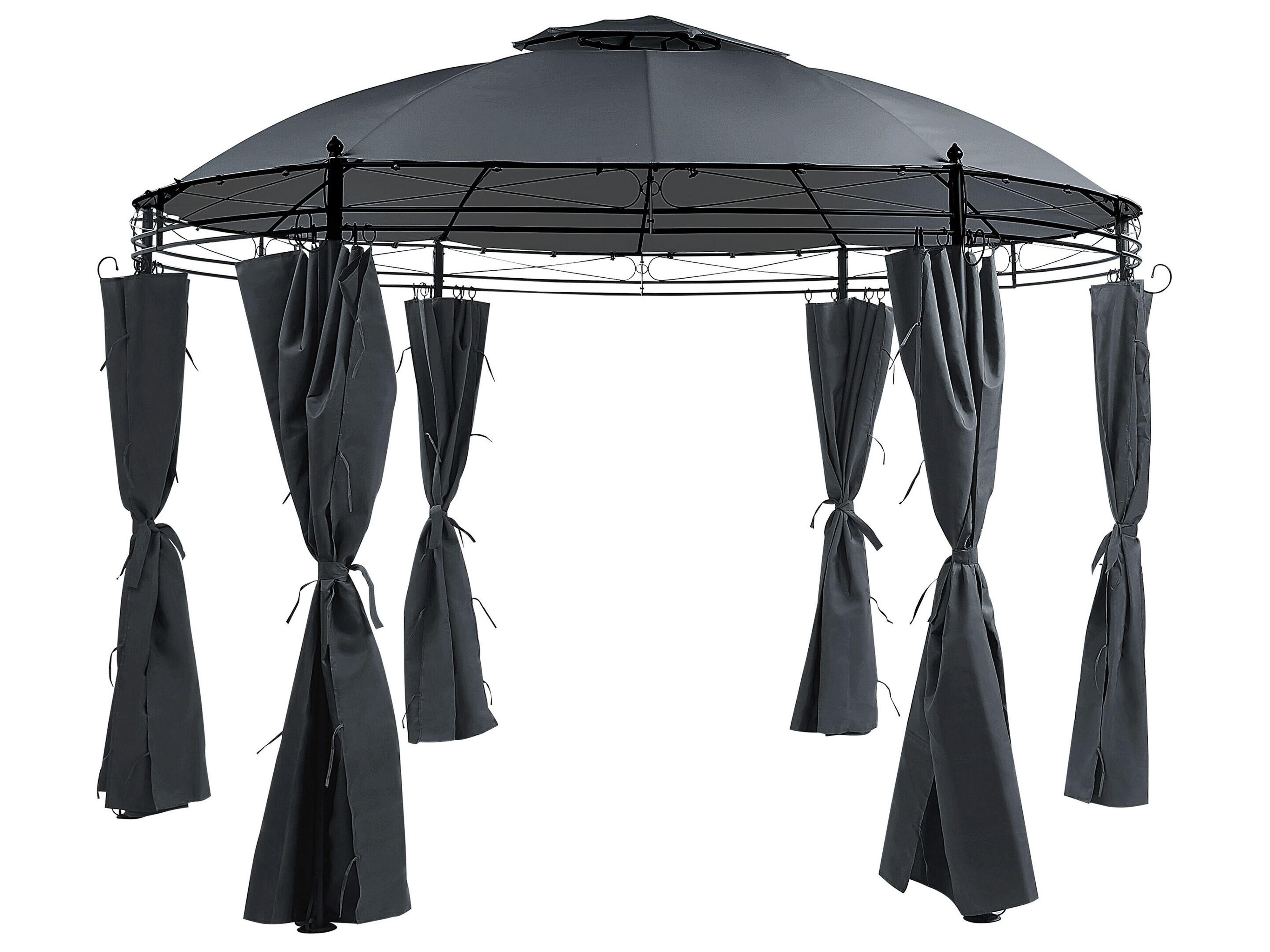 Gazebo SAFARA Metal 368 cm 368 cm Graphite Grey