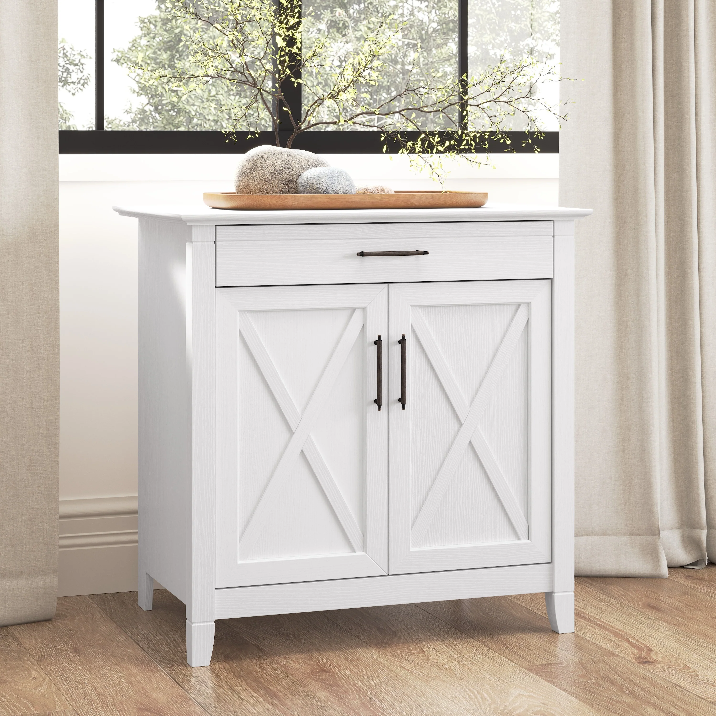 Key West Secretary Desk with Storage Cabinet by Bush Furniture