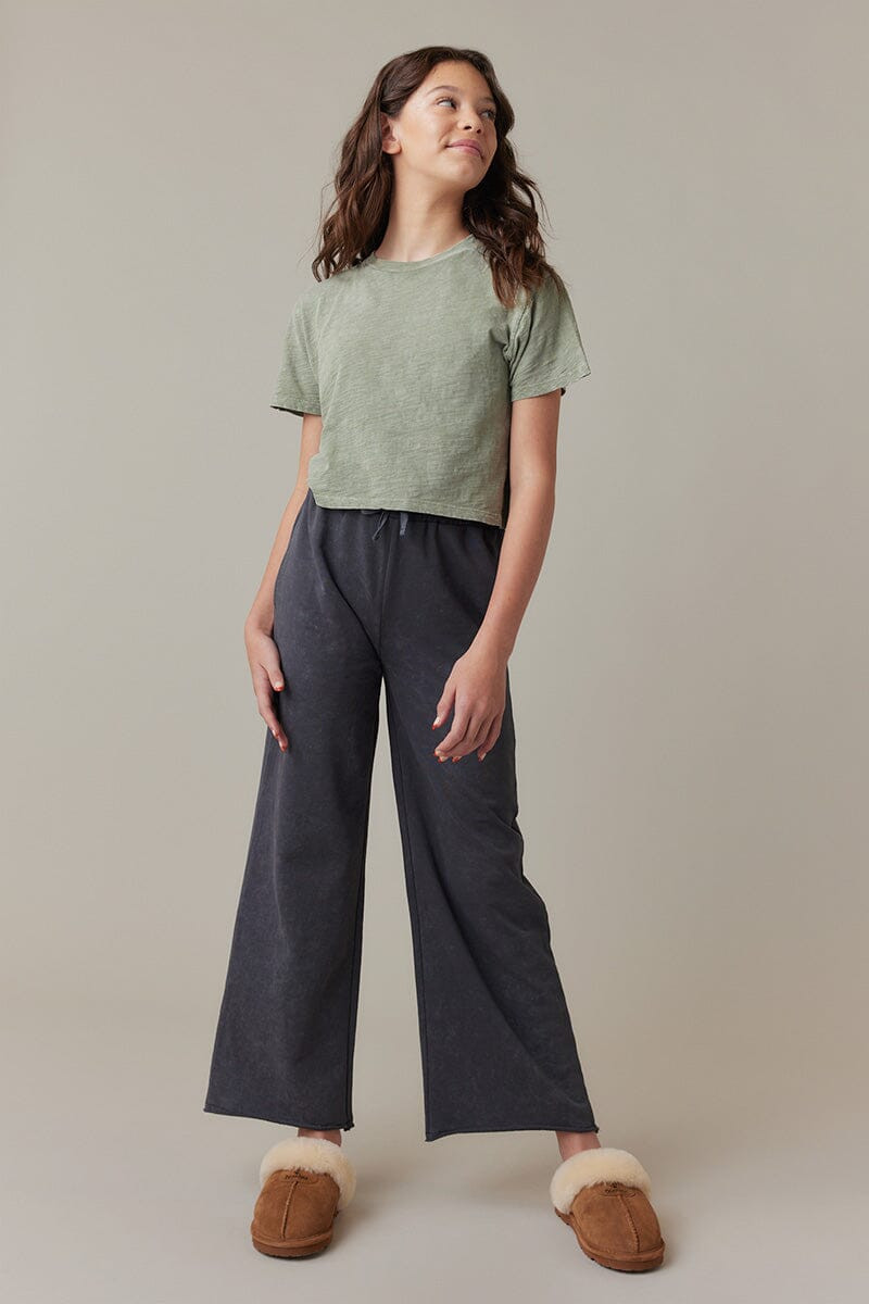 Hello Franki Olivia Cropped Slub T-Shirt for girls Green