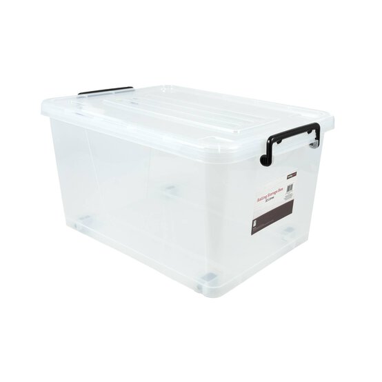 Clear Rolling Storage Box 32 Litres