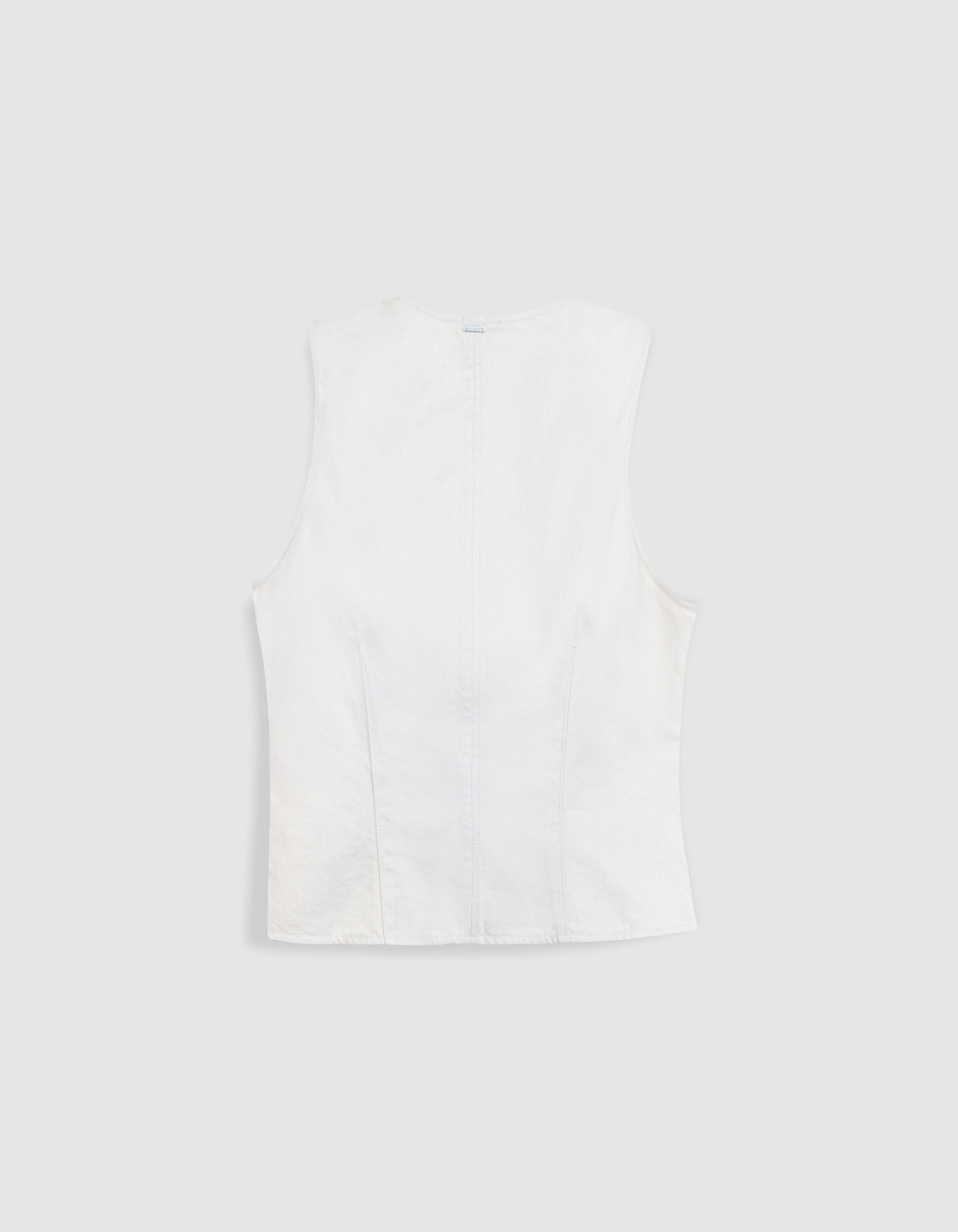 Top en jean écru à fermeture croisée Femme