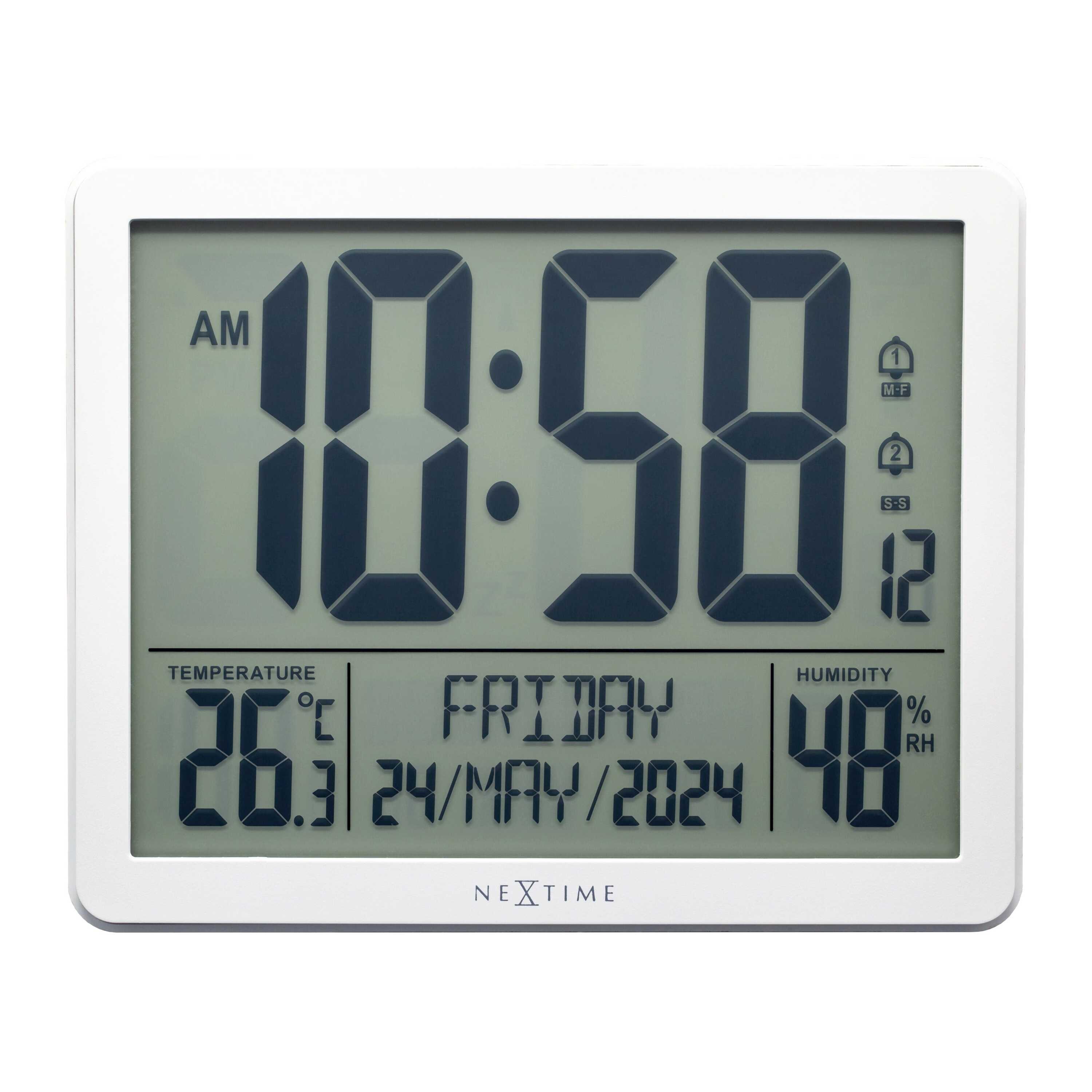 NeXtime - Digitale Tafel- Wandklok 17,3x14x2,7 cm - RCC - Weerstation