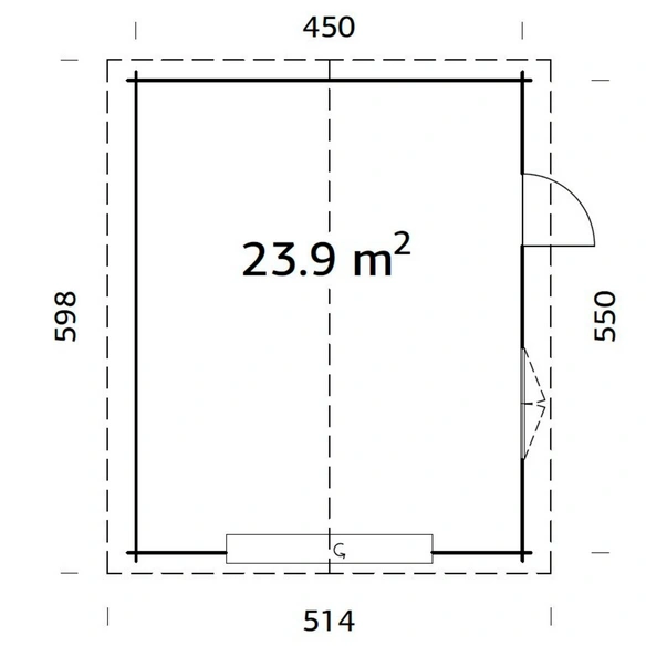 Garage »Roger«, Aufstellmaße BxTxH: 514 x 598 x 287 cm, Blockbohlensystem, Holz