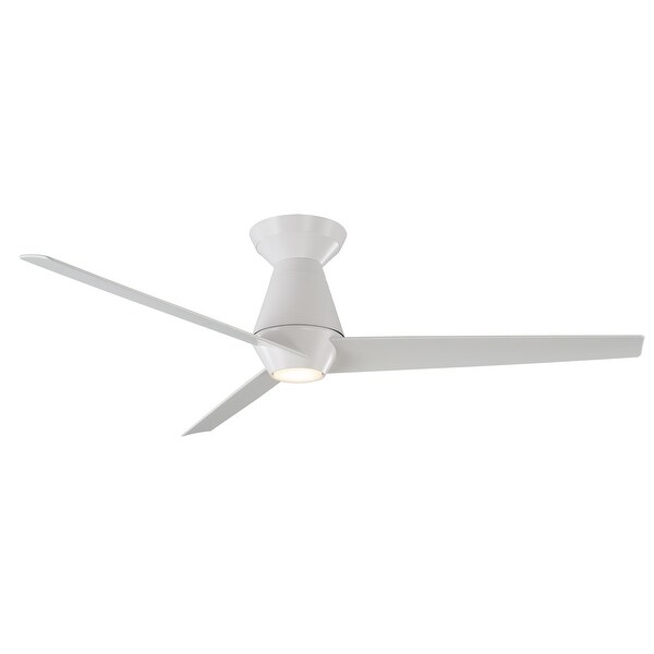 Slim Indoor and Outdoor 3-Blade Smart Flush Mount Ceiling Fan 52in with 3000K LED Light Kit and Remote Control