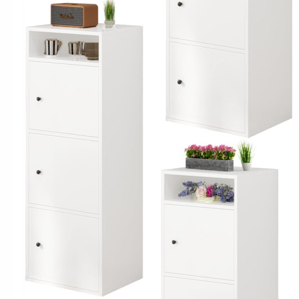 Regał industrialny biały stojący wysoki 138 cm