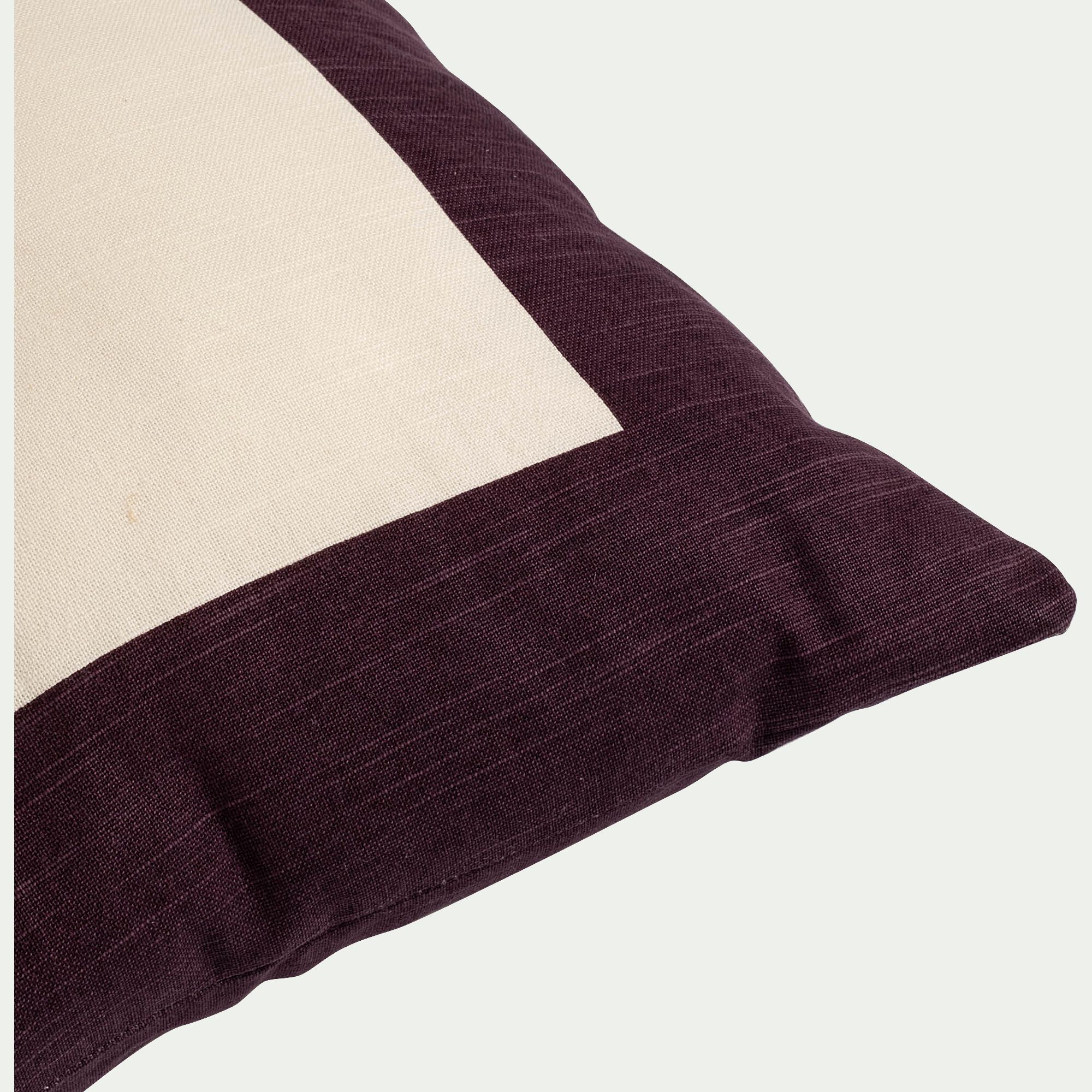 SUZON - Housse de coussin en coton 45x45cm - violet prune