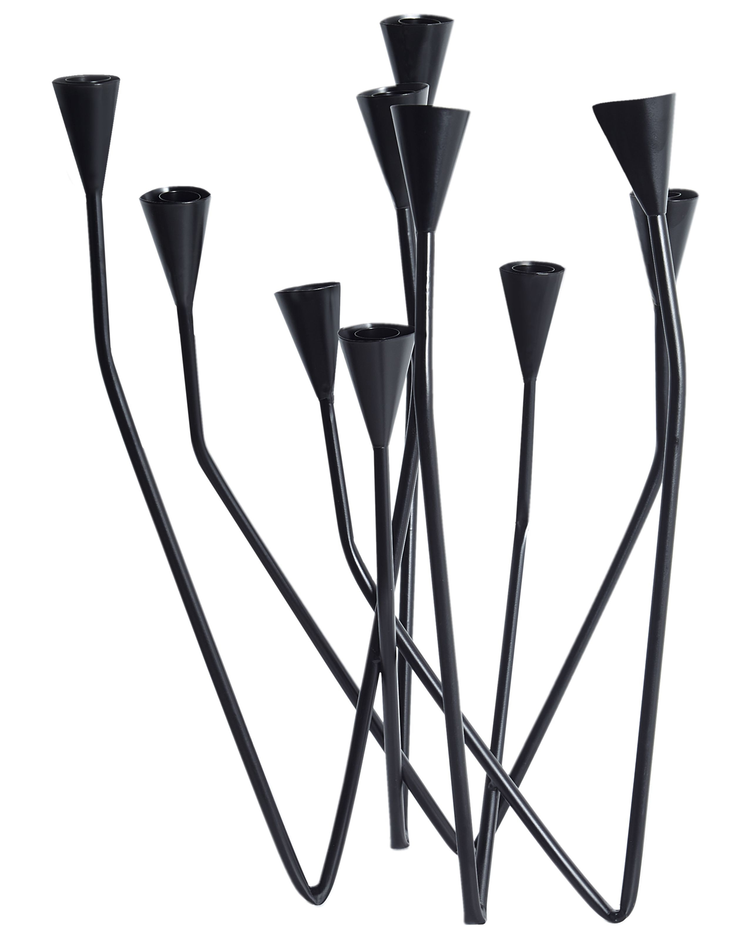 Świecznik 10 ramienny dekoracja metal czarny