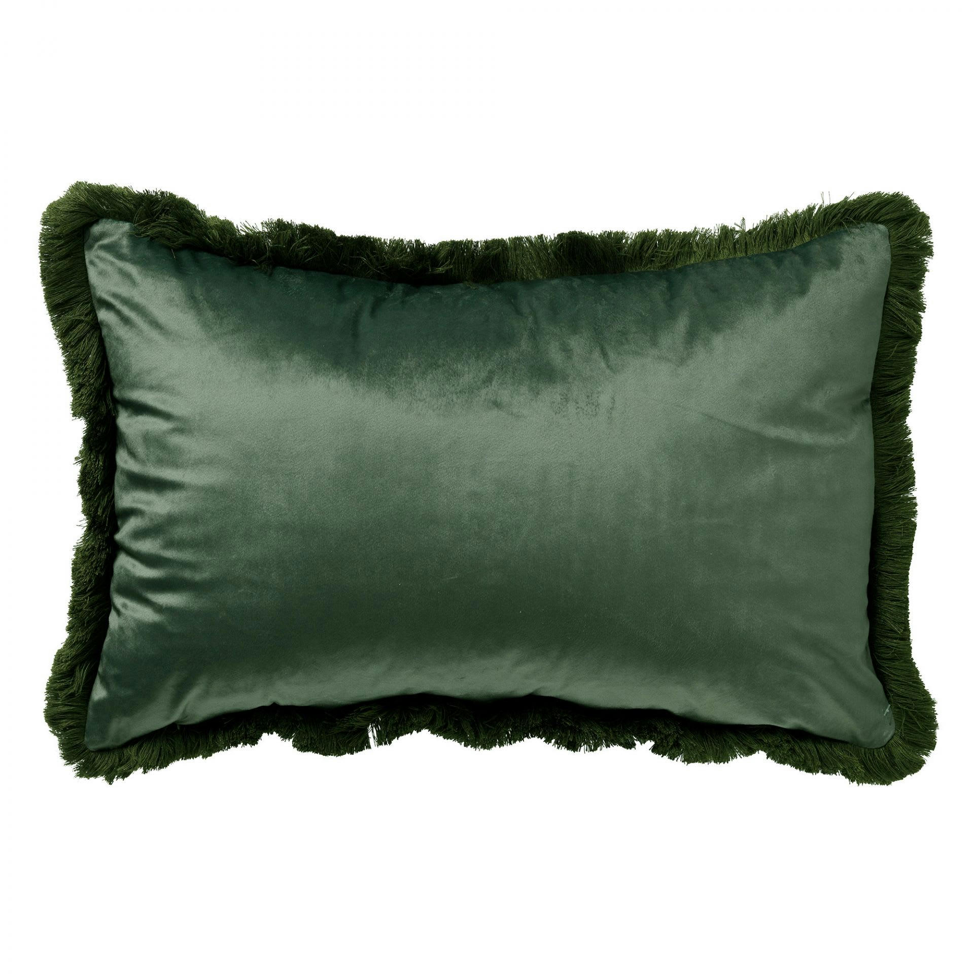 - Coussin - vert en velours 40x60 cm avec motif fleuri
