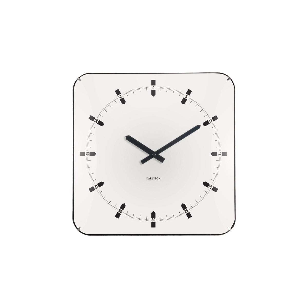 Karlsson wandklok Sucinto Dome Square - wit - Ø35cm