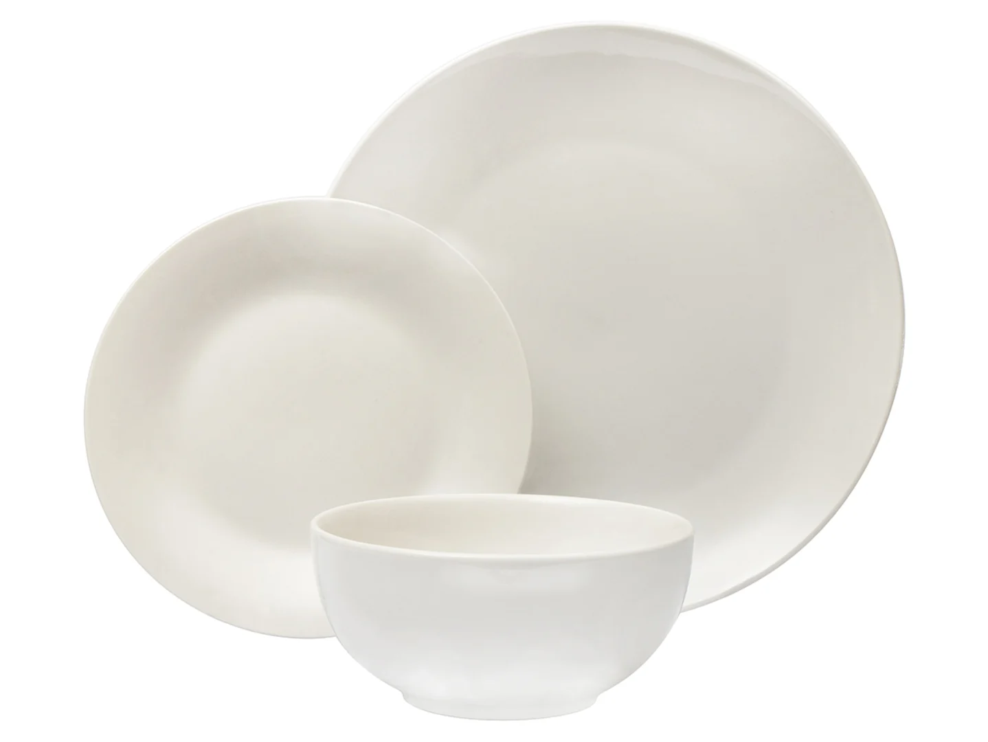 Komplet obiadowy 18 el. porcelanowy Bowl Day By Day biały