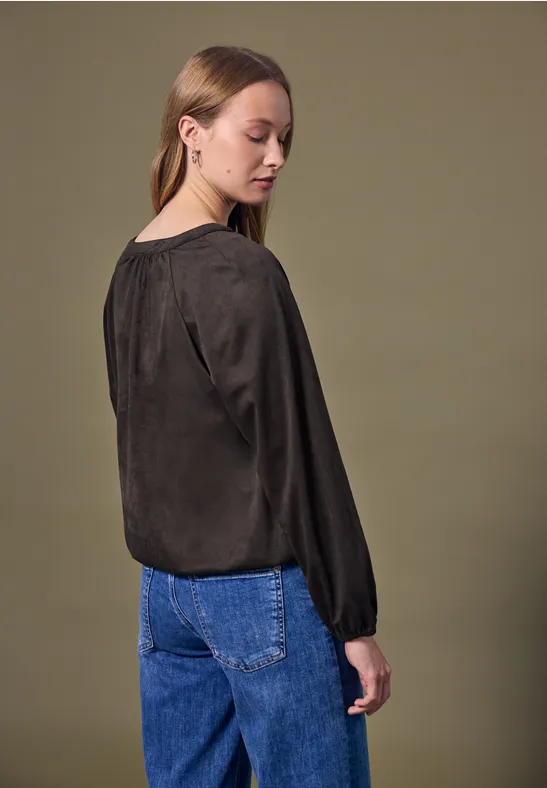 Velours Tunika mit Zipper