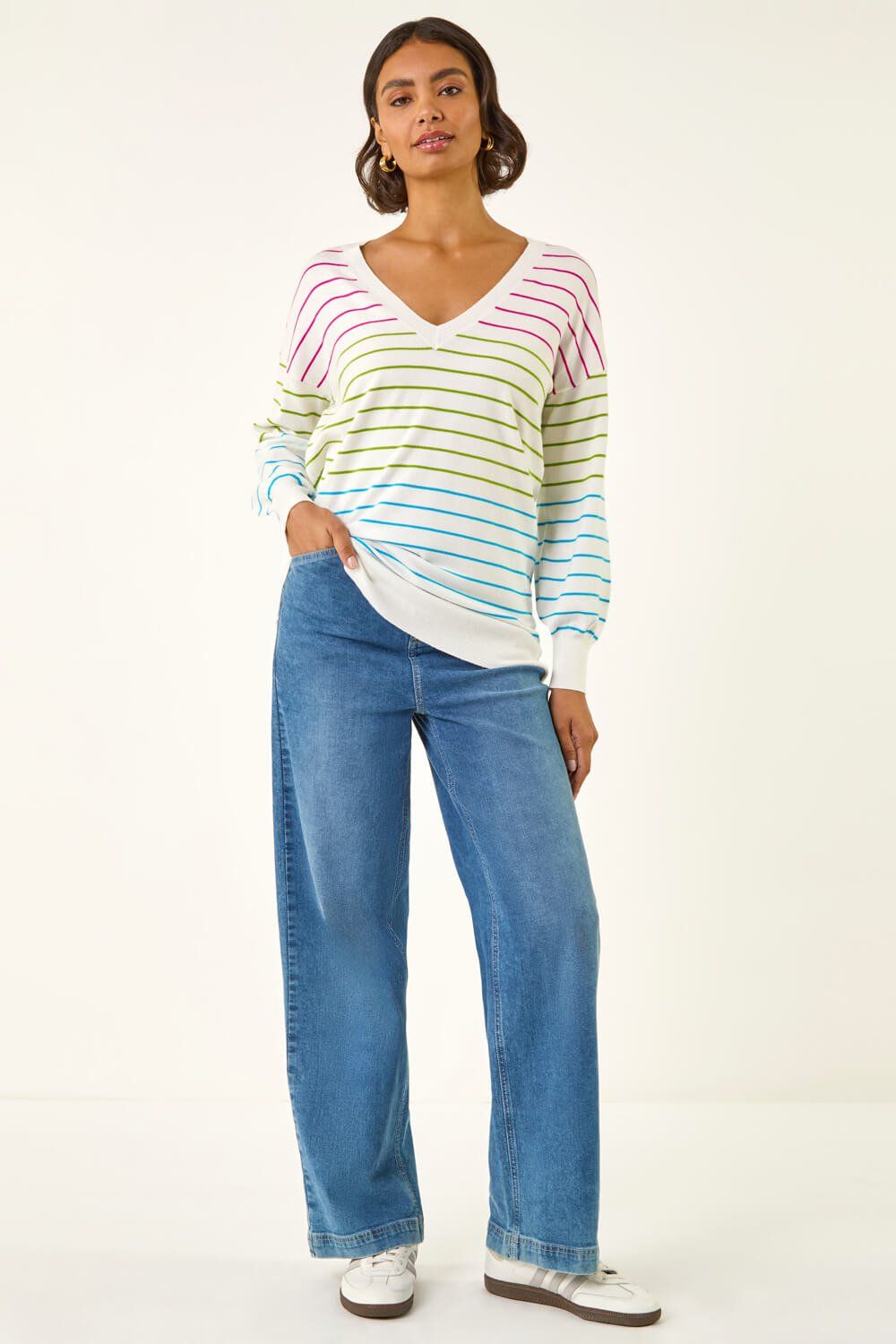 Roman Stripe Boyfriend Knit Jumper