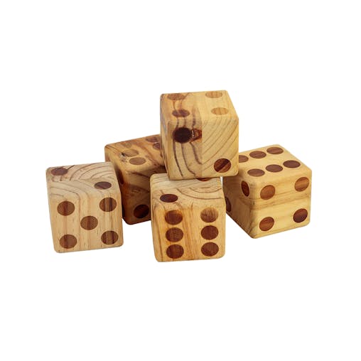 Giant Wooden Dice Rolling Game Set with Scorecards Indoor Outdoor Jenjo Games