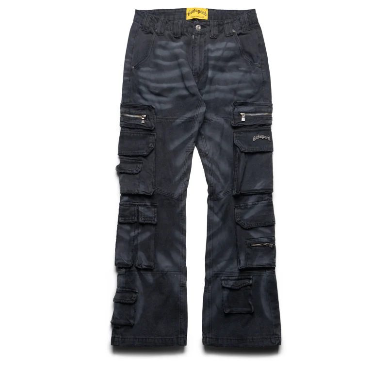 Godspeed New York Skidrow Flared Cargo Pants - Black