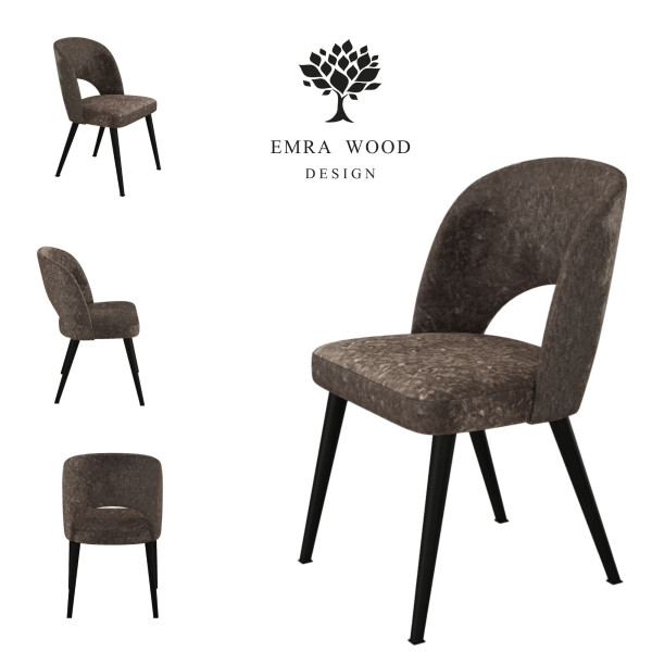 Emra Wood Premium KR-5 krzesło tk. OPERA-10-FOSSIL czarny