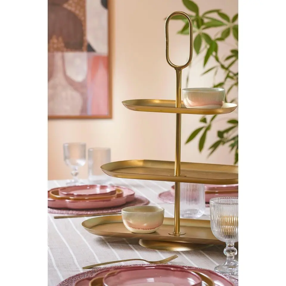 Mica Decorations Rama Etagere 3 Laags - L48 x B20 x H55 cm - Goud