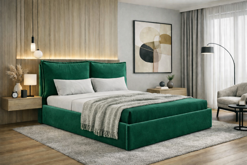 Łóżko 160x200 z pojemnikiem , metalowy stelaż GLAM riviera 38