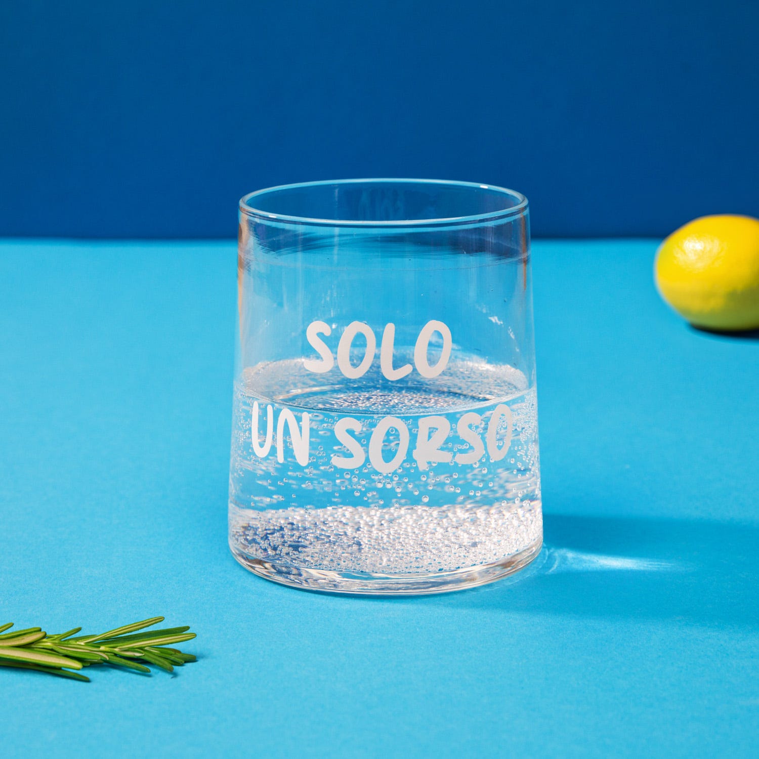 Bicchiere acqua vetro scritta Solo un sorso 350 ml