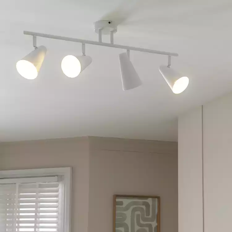 Habitat Steel 4 Lights Spotlight Bar - Matt White