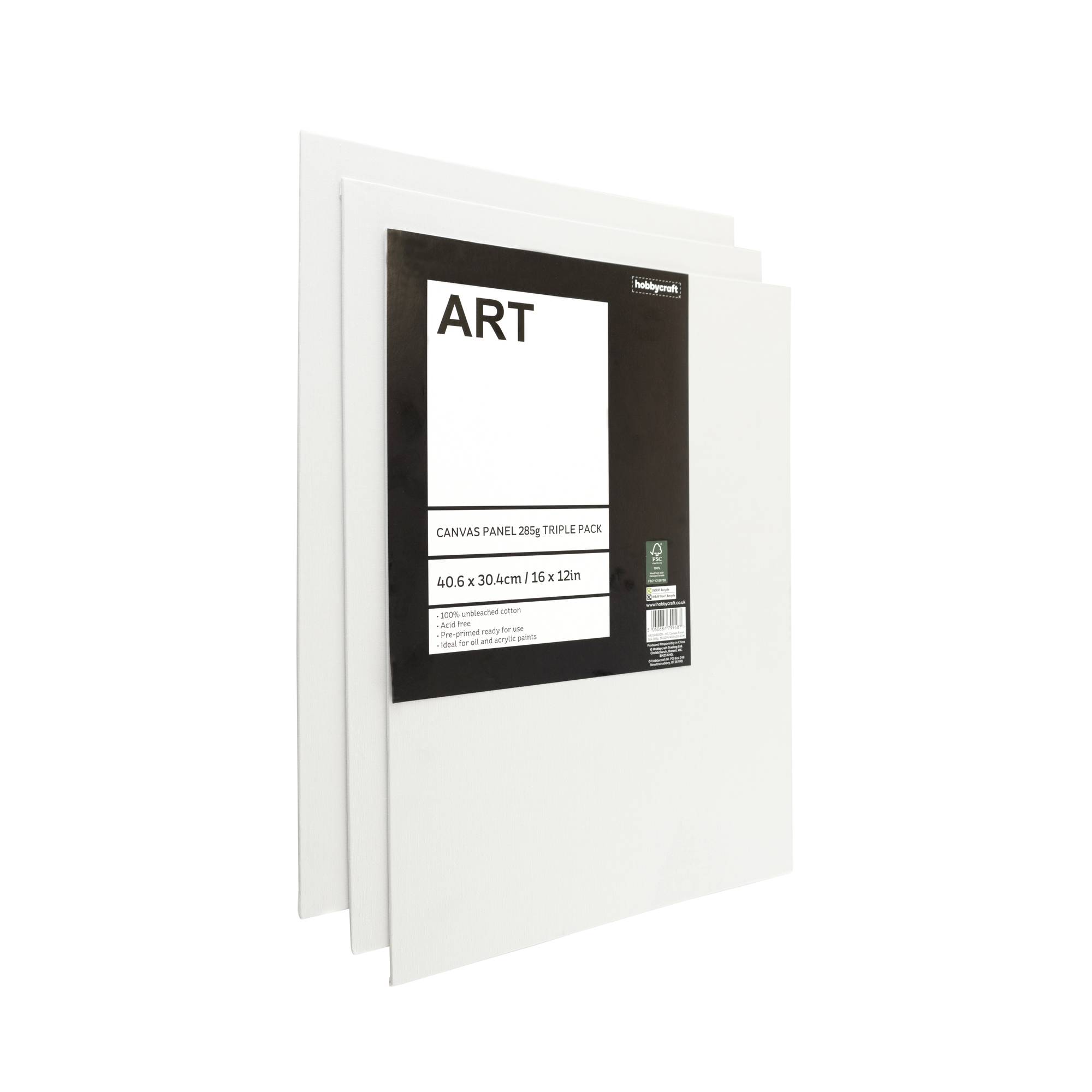 Canvas Panel 40.6cm x 30.5cm 3 Pack