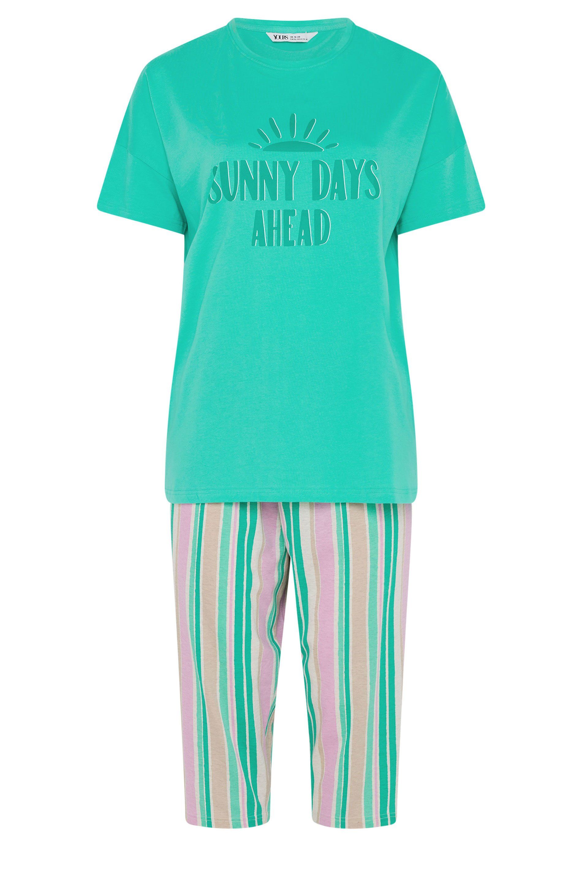 Yours Stripe Cropped Pyjama Set